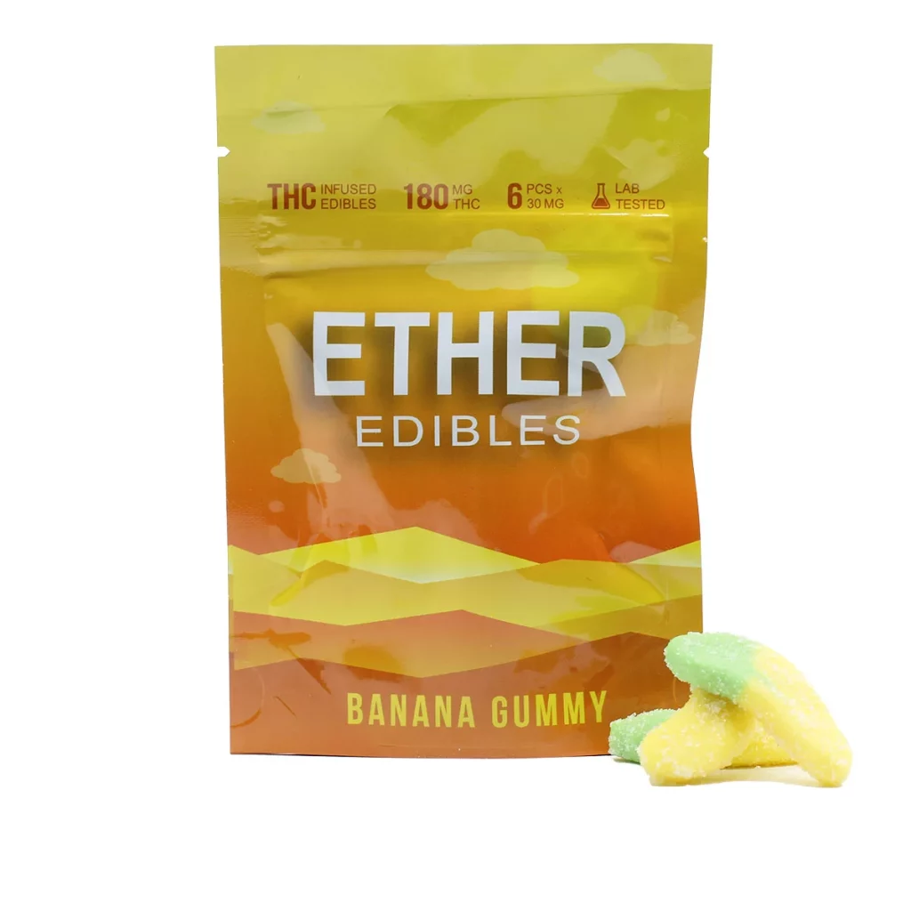 Ether Edibles 180MG THC – Banana Gummy