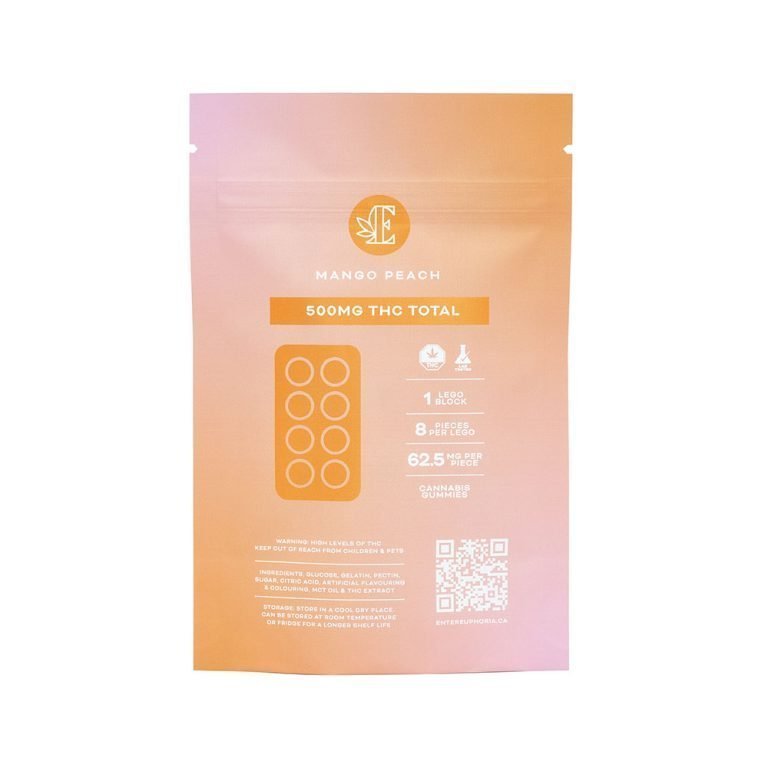 Euphoria Cannabis – Mango Peach 500mg THC Gummies - Image 2