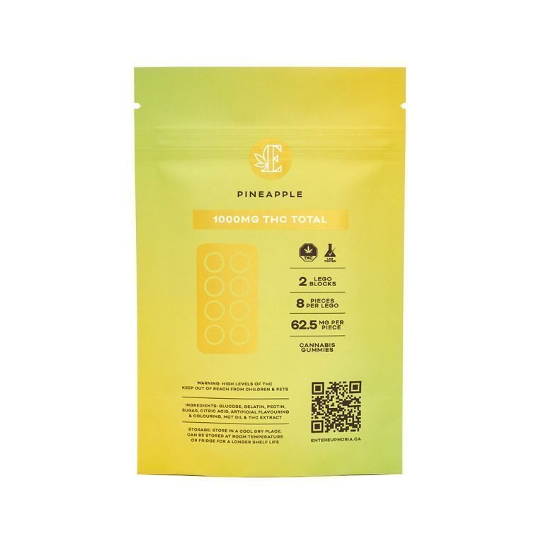 Euphoria Cannabis – Pineapple 1000mg THC Gummies - Image 2