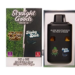 Straight Goods Supply Co. 6 Gram Dual Chamber Disposable Vapes – Afghan Kush + Moby Dick THC Distillate
