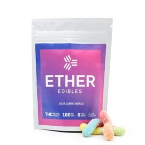 Ether Edibles 180MG THC – Sour Gummy Worms