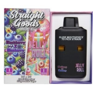 Straight Goods Supply Co. 6 Gram Dual Chamber Disposable Vapes – Blackberry x Blueberry + Jelly Roll THC Distillate