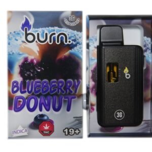 Burn 3mL Disposable Vapes – Blueberry Donut THC Distillate