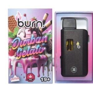 Burn 3mL Disposable Vapes – Durban Gelato THC Distillate