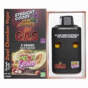 Straight Goods Supply Co. 6 Gram Dual Chamber Disposable Vapes – Gas + Melon Lychee THC Distillate