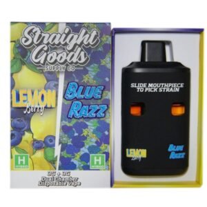 Straight Goods Supply Co. 6 Gram Dual Chamber Disposable Vapes – Lemon Berry + Blue Razz THC Distillate