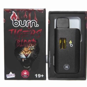 Burn 3mL Disposable Vapes – Tiger Blood THC Distillate